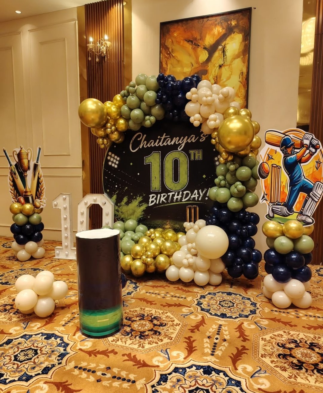 Cricket theme kids party decoration